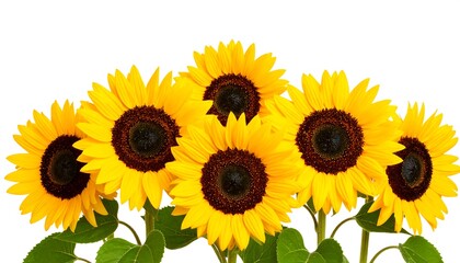 Fototapeta premium Sunflowers bouquet with white background.