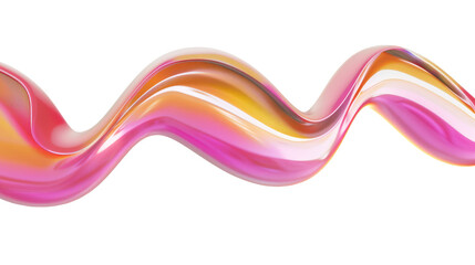 Vibrant Abstract Fluid Wave Design in Pink and Orange with Smooth Curves and Translucent Texture