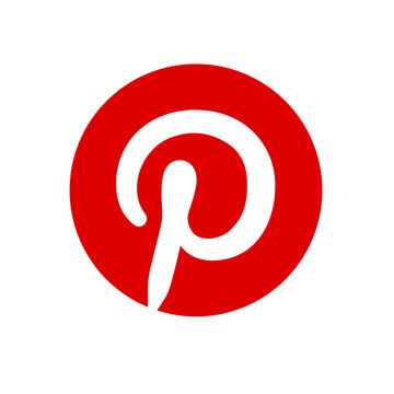Pinterest logotype on transparent background. Vector illustration.