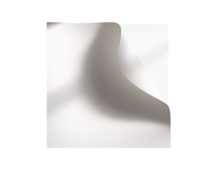 A square sheet of white paper, angled and creased