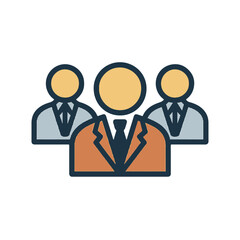 delegation flat icon color vector on white background
Vector color flat icon on white background