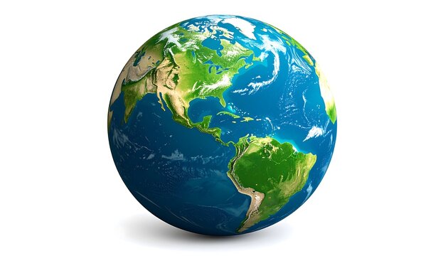 Earth globe with continents, and world map.