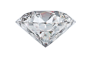 An ultra-realistic diamond on a transparent background, in PNG format, in white color