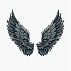Obraz premium Vector Angel Wings in Black