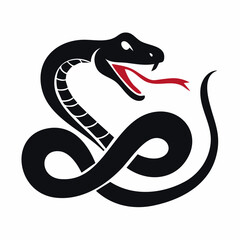 Obraz premium Coiled Snake Vector Illustration