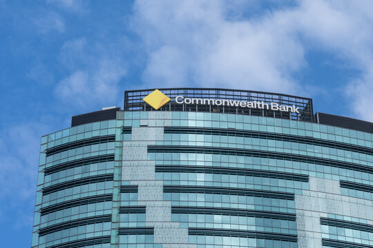 Brisbane, Queensland, Australia - August 21, 2025: Commonwealth Bank office in Brisbane CBD, Queensland, Australia. 