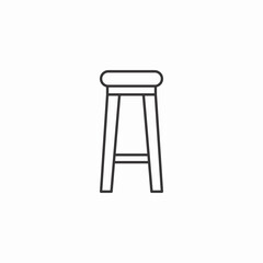 kitchen stool icon sign vector