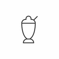 milkshake glass icon sign vector