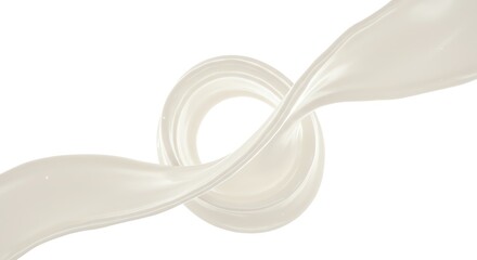 Creamy liquid swirl with transparent background