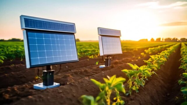 Innovative agrivoltaics: Solar panels power sustainable farming practices in a field