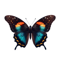 Obraz premium Turquoise and Black Swallowtail Butterfly Isolated on White