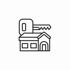 house key real estate icon sign vector