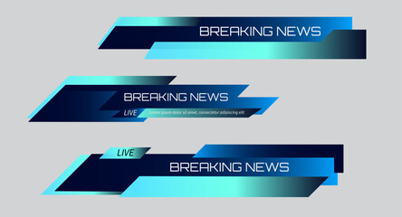 Breaking News Banner Design with Futuristic Digital Style and Modern Headline Template