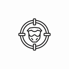 paintball target mask icon sign vector