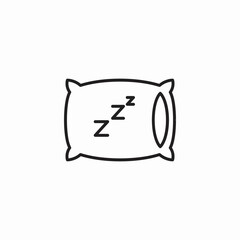 pillow with zzz icon sign vector