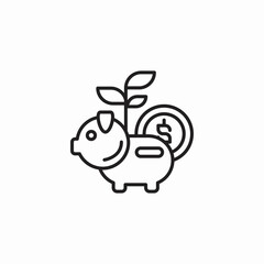 piggy bank growth money icon sign vector