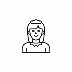 queen female princess icon sign vector
