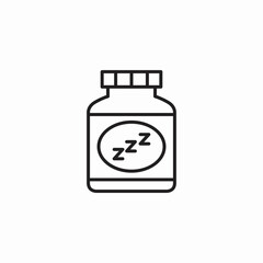 sleep pill bottle icon sign vector