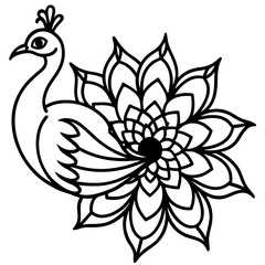 Elegant Peacock Flower Illustration