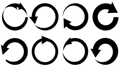 Set of circular arrows