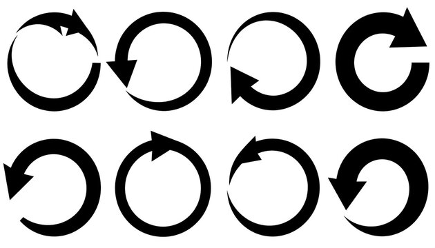 Set of circular arrows