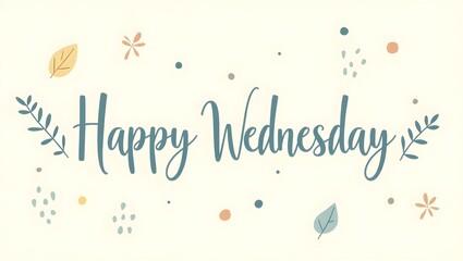 Happy Wednesday floral greeting card illustration design
