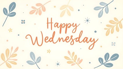 Happy Wednesday floral greeting card illustration design