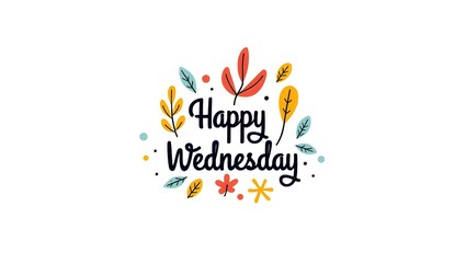 Happy Wednesday floral greeting card illustration design