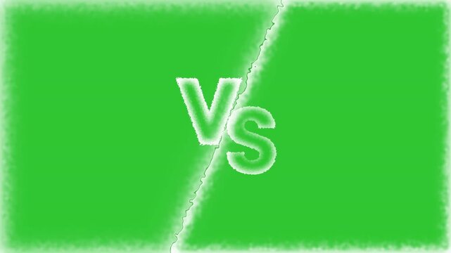 versus green screen template with smoke effect two sides on background