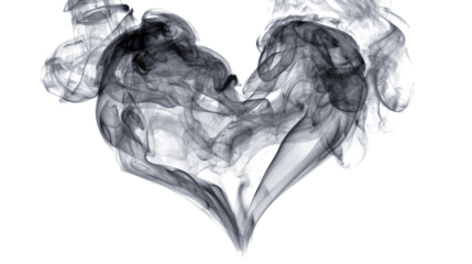 A smoky heart, a beautiful and artistic symbol of love and romance.
