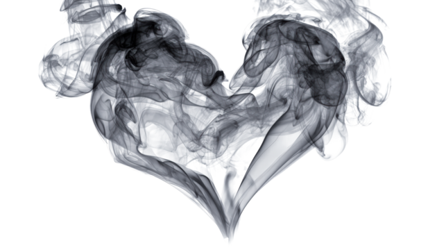 A smoky heart, a beautiful and artistic symbol of love and romance.