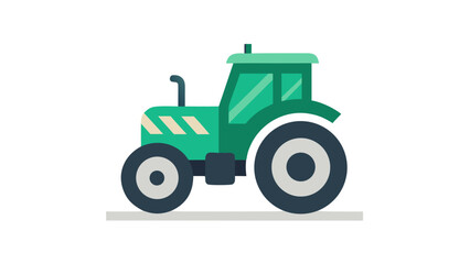 Flat and Minimal Tractor mascot logo vector illustration isolated on white background
