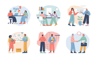 Diverse team collaboration for business projects discussing and planning strategy in the modern office setting