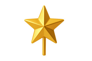 Glimmering golden christmas star ornament hanging against translucent background, radiating festive holiday warmth and decorative seasonal sparkle