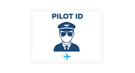 Fototapeta premium Digital pilot identification badge with aviator icon and aircraft symbol