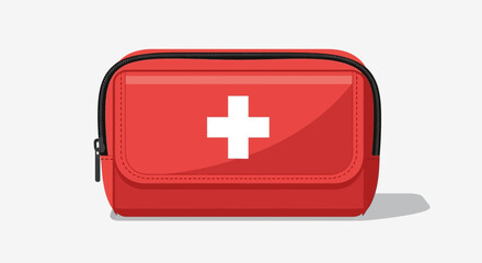Fototapeta premium Detailed illustration showcasing a compact and portable first aid kit design