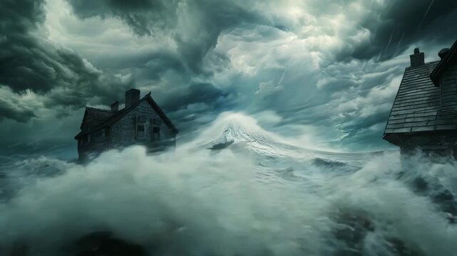 Abandoned Houses Swallowed by Massive Storm Waves