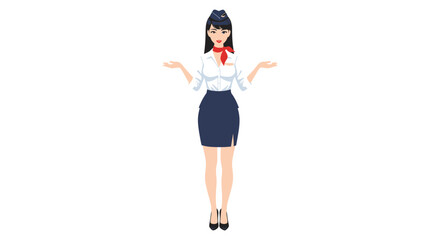 Elegant stewardess illustration, embodying travel and airline hospitality