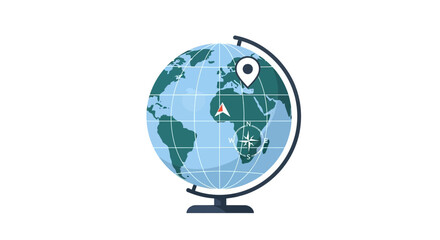 Exploring the world, showcasing a globe icon for educational content