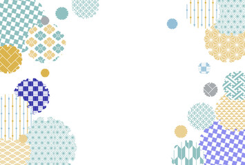 冬の季節の彩り和柄背景イラスト