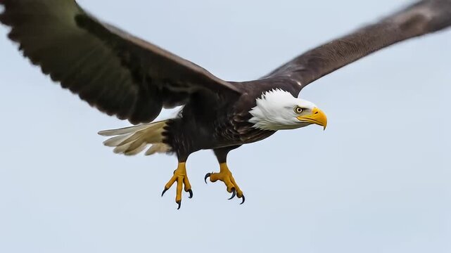 Close-up action shot of a majestic bird of prey.	