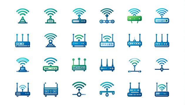 Various wireless router icons