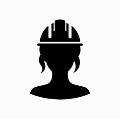 Naklejka premium Construction Worker Helmet Silhouette – Hard Hat Vector Icon