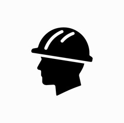 Construction Worker Helmet Silhouette &ndash; Hard Hat Vector Icon