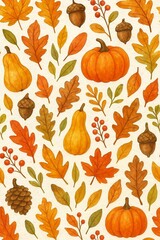 seamless pattern with pumpkins