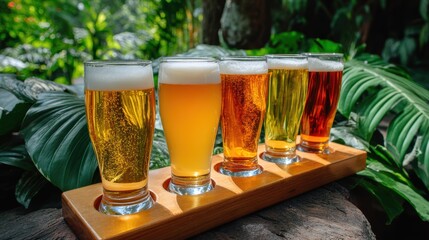 Craft Beer Flight Tasting | Variety of Beers | Tropical Vibe