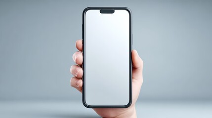 Smartphone Mockup: Hand Holding Blank Mobile Phone Display