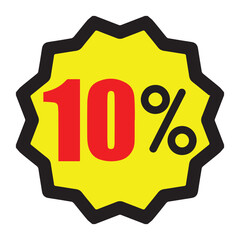 10% discount logo, discount icon 