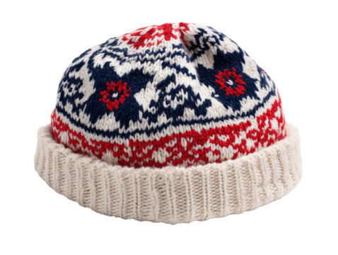Cozy, patterned beanie.  Winter knit cap