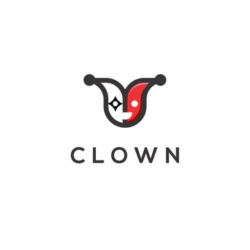 Clown Logo Design &ndash; Creative Jester Mask Symbol for Entertainment, Comedy, and Circus Branding